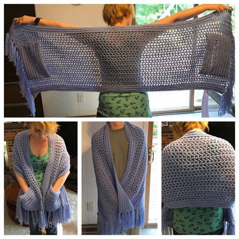 Crochet Pattern Shawl With Pockets