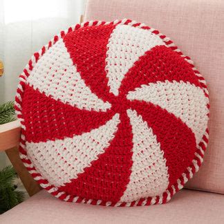 Crochet Peppermint Pillow