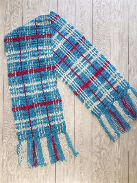 Crochet Plaid Scarf