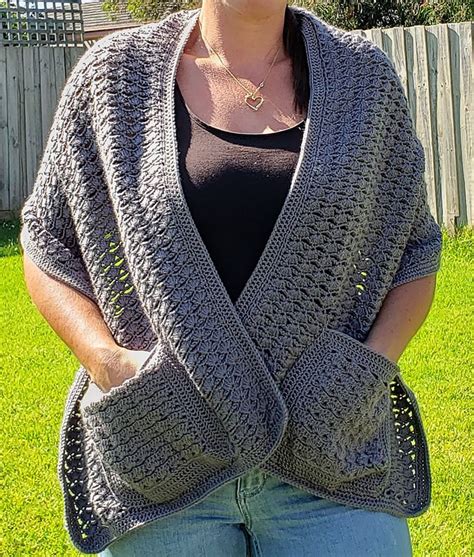 Crochet Pocket Shawl Free Pattern