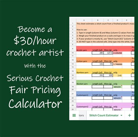 Crochet Pricing Calculator