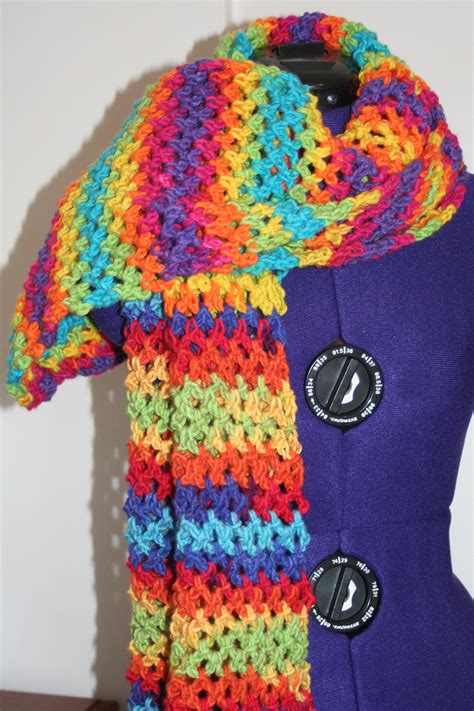 Crochet Rainbow Scarf