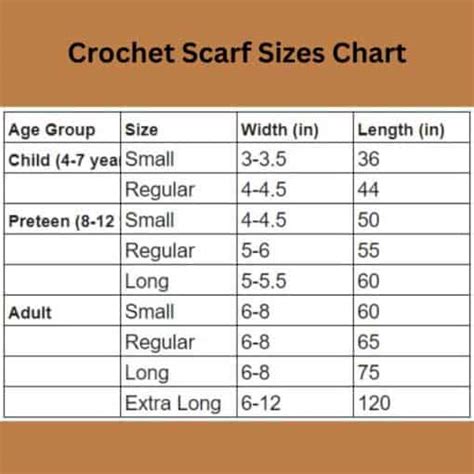 Crochet Scarf Sizes