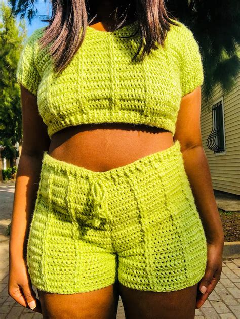 Crochet Shorts And Top Set