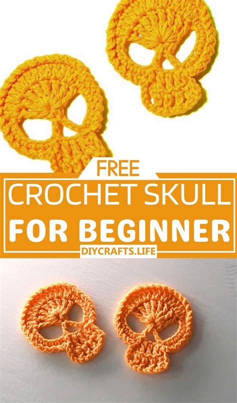 Crochet Skull Applique