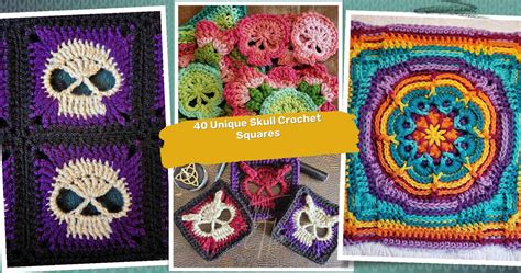 Crochet Skull Granny Square