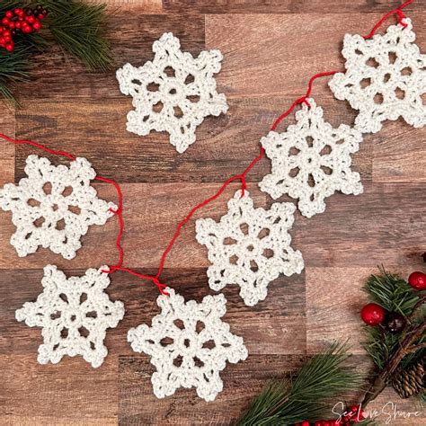 Crochet Snowflake Garland