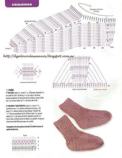 Crochet Socks Pattern Diagram