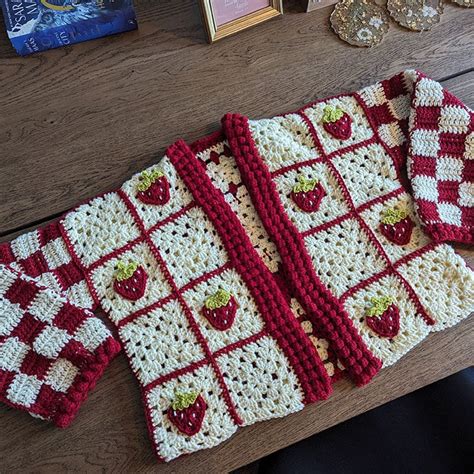 Crochet Strawberry Cardigan