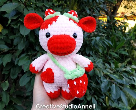 Crochet Strawberry Cow