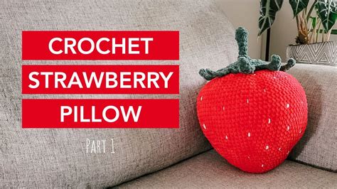 Crochet Strawberry Pillow