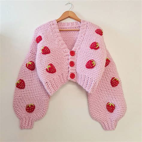 Crochet Strawberry Sweater