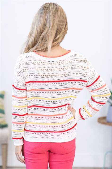 Crochet Stripe Sweater