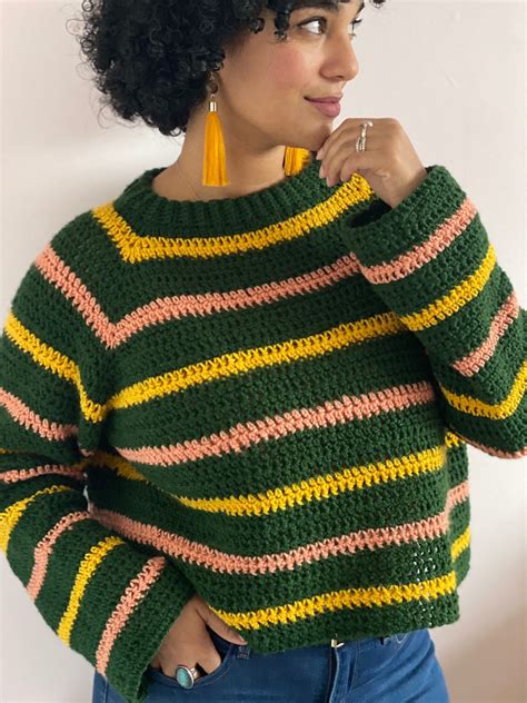 Crochet Striped Sweater