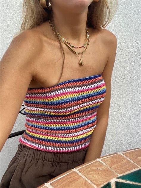 Crochet Striped Top