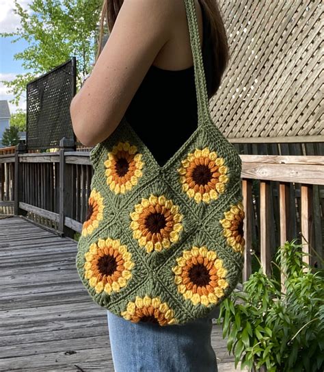 Crochet Sunflower Bag