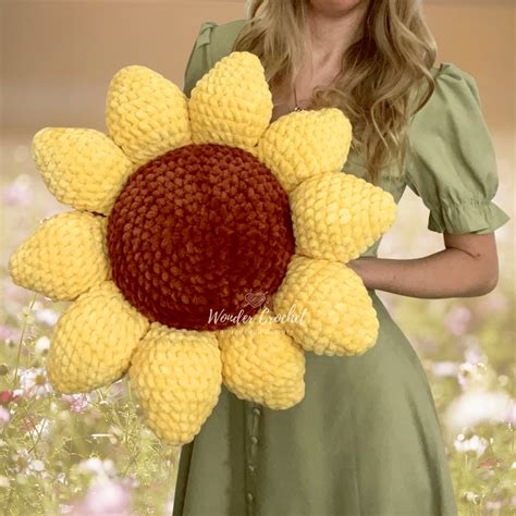 Crochet Sunflower Pillow Pattern Free