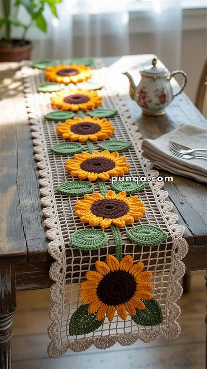 Crochet Sunflower Table Runner Pattern Free