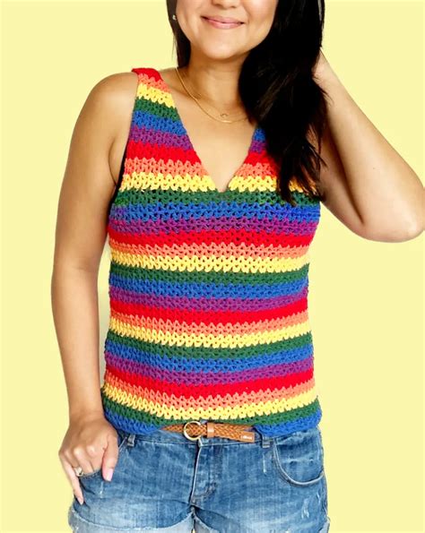 Crochet Top Rainbow