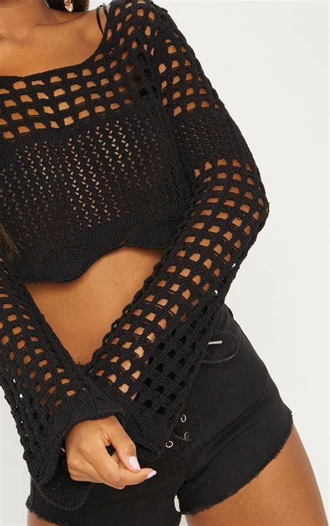 Crochet Tops Long Sleeve