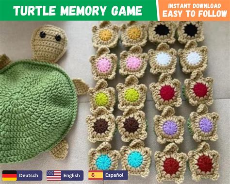 Crochet Turtle Matching Game