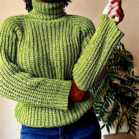 Crochet Turtle Neck Sweater