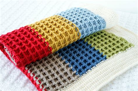Crochet Waffle Blanket