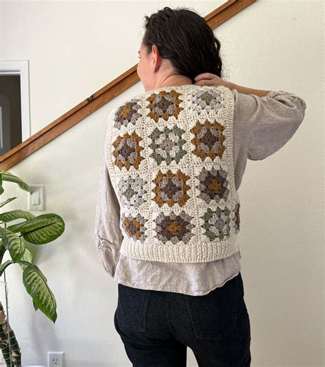 Crocheted Granny Square Vest