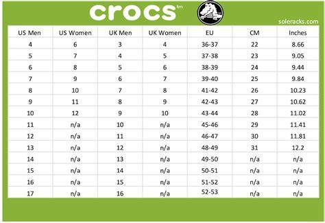 Crocs Childrens Size Chart