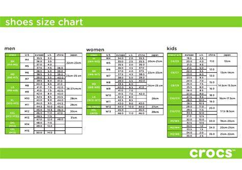 Crocs Size Chart Shoes