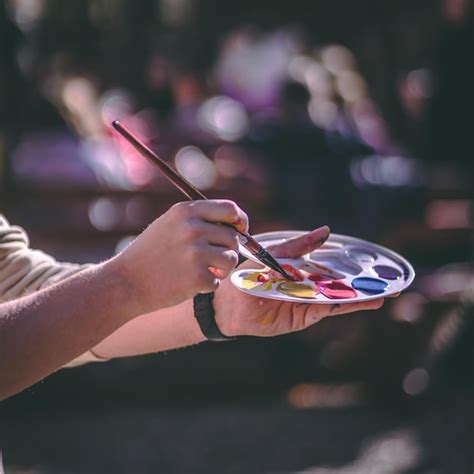 Cropped Image Woman Painting