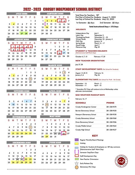 Crosby Isd Calendar