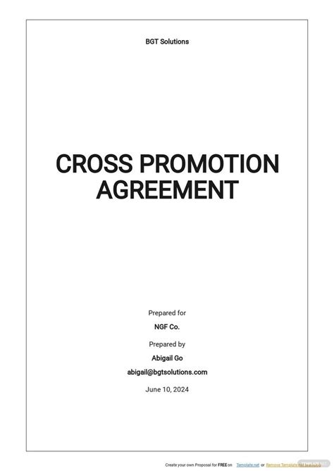 Free Sponsorship Agreement Template By Businessinabox™ Cross Promotion