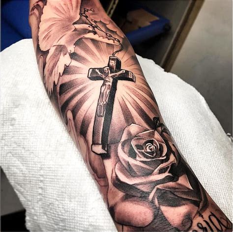 Cross Arm Tattoos For Guys