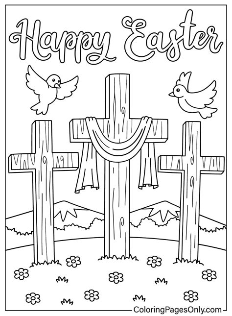 Cross Easter Coloring Pages
