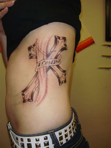 86 Newest Cross Tattoos For Rib