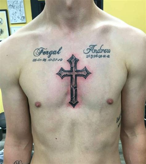 Cross Tattoo For Chest