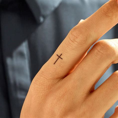 Cross Tattoo For Finger