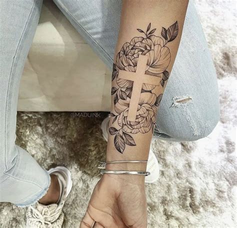 Cross Tattoo Lower Arm