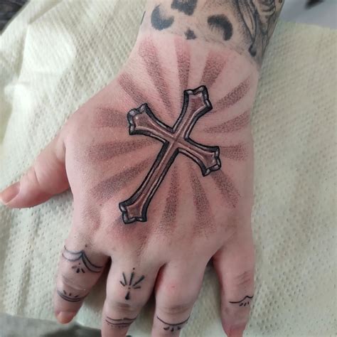 Cross Tattoo On Hand