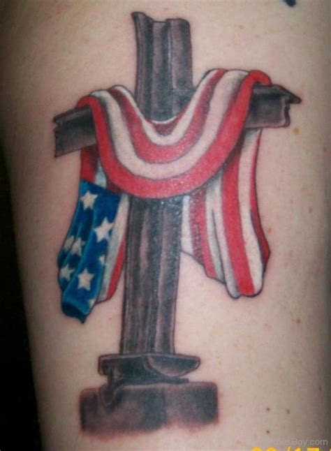 Cross Tattoos With American Flag