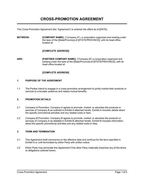 Free Sponsorship Agreement Template By Businessinabox™ Cross Promotion