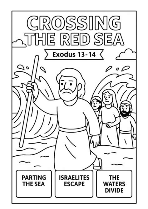 Crossing The Red Sea Coloring Page