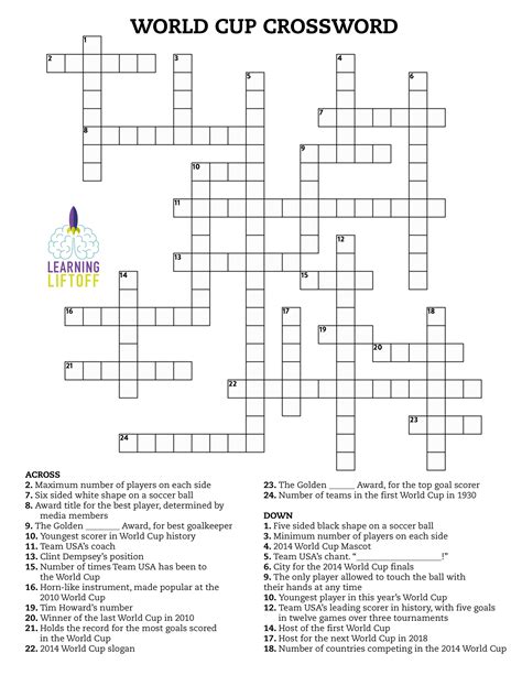Crossword Puzzles For 5th Graders Printable