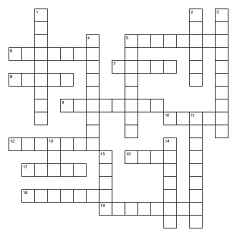 Crossword Puzzle Blank Template