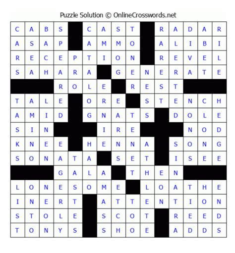 Crossword solution