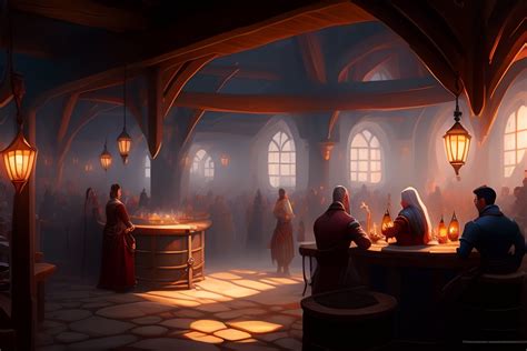 Crowded Medieval Tavern