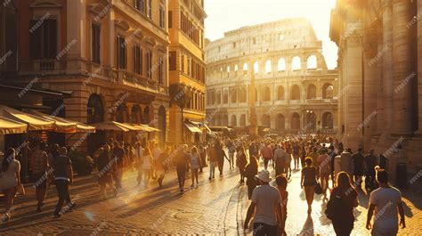 Crowded Rome streets