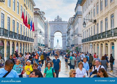 Crowded Street Lisbon
