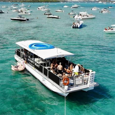 Crowded catamaran party